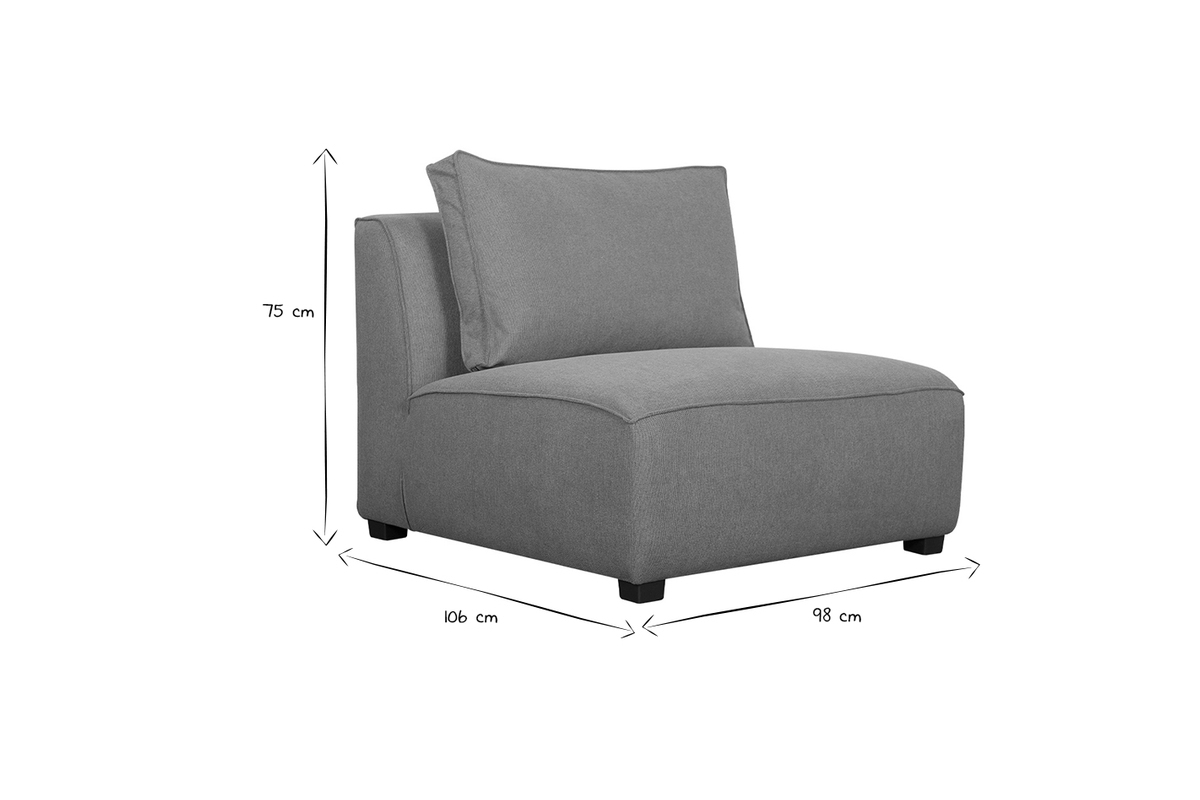 Chauffeuse 1 place design en tissu beige naturel PLURIEL
