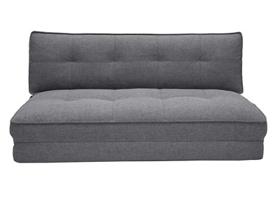 Chauffeuse 2 places convertible en tissu gris SALLY