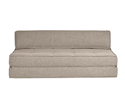 Chauffeuse 2 places convertible en tissu taupe KATY