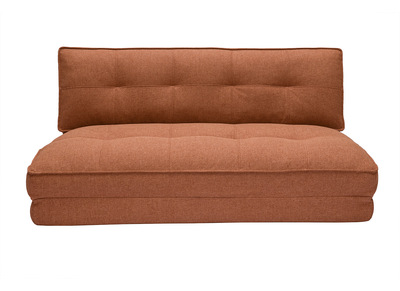 Chauffeuse 2 places convertible en tissu terracotta SALLY