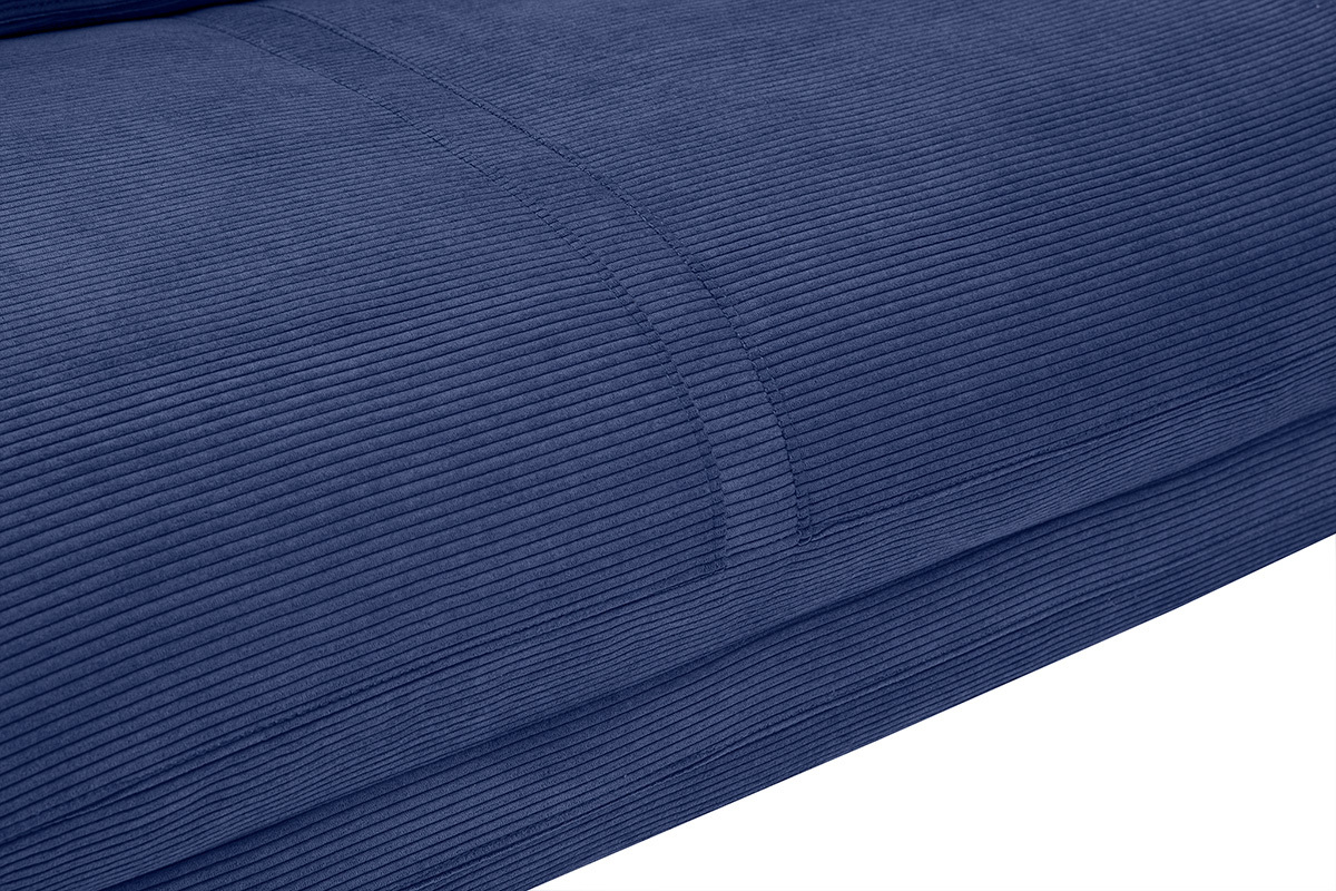 Chauffeuse convertible 2 places en tissu velours ctel bleu fonc SPENCER