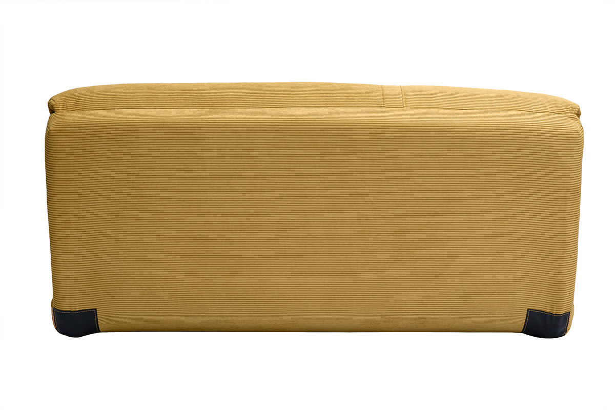 Chauffeuse convertible 2 places en tissu velours ctel jaune curry SPENCER