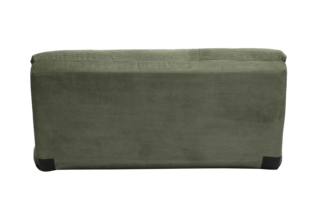 Chauffeuse convertible 2 places en tissu velours ctel vert kaki SPENCER