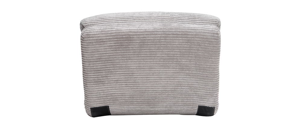 Chauffeuse convertible d�houssable en velours c�tel� gris clair SPENCER