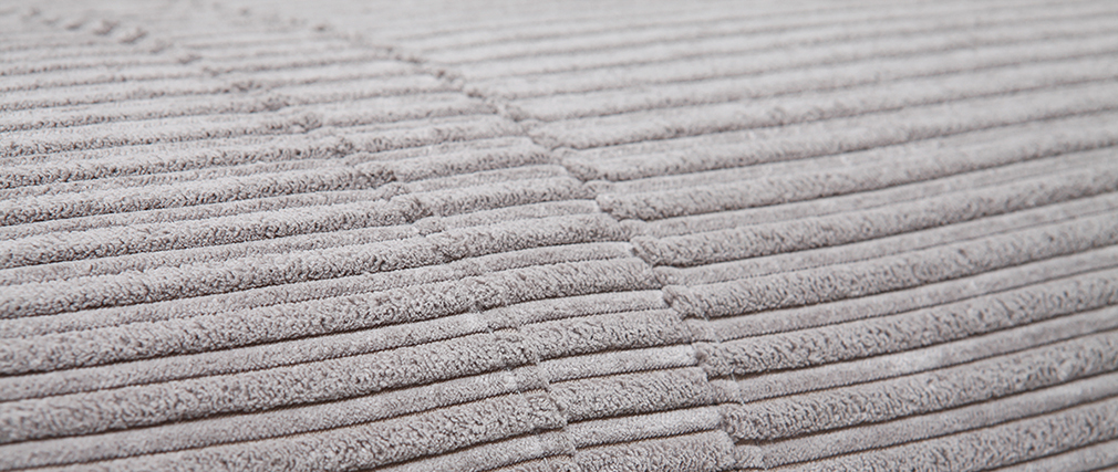 Chauffeuse convertible d�houssable en velours c�tel� gris clair SPENCER