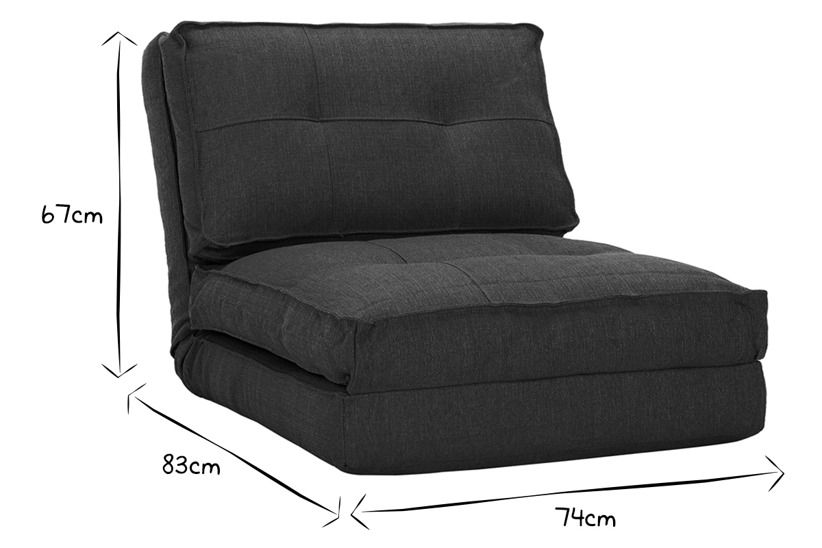 Chauffeuse convertible design bleu SALLY