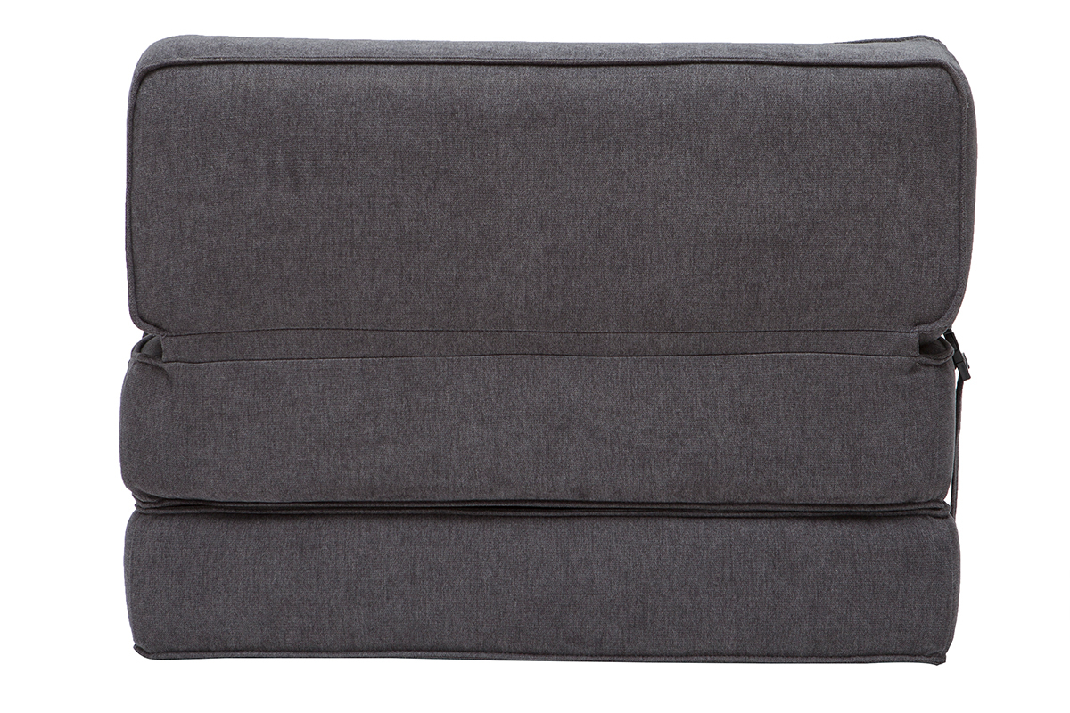 Chauffeuse convertible design effet velours gris fonc� KATY