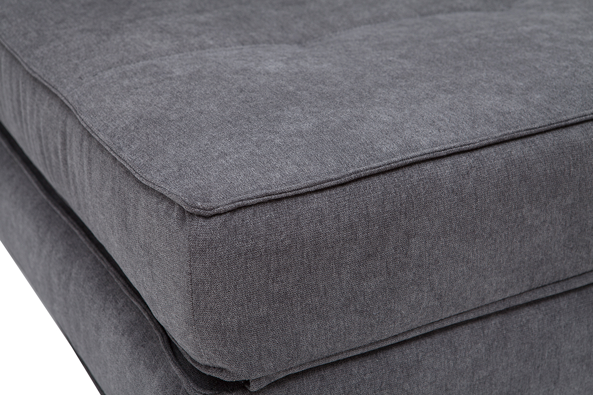 Chauffeuse convertible design effet velours gris fonc� KATY