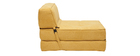 Chauffeuse convertible design effet velours moutarde KATY