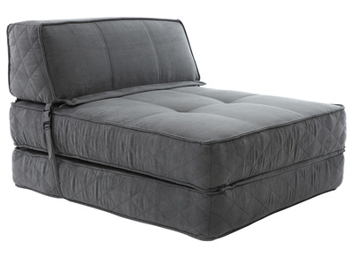 Chauffeuse convertible design grise KATY