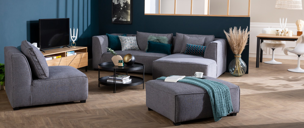 Chauffeuse design en tissu beige PLURIEL