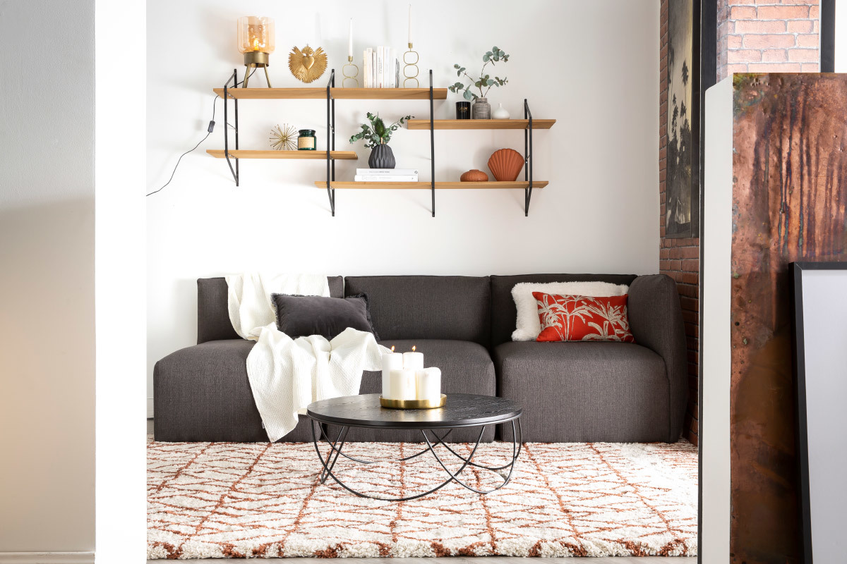 Chauffeuse design tissu gris fonc� MODULO