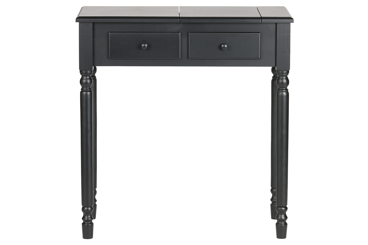 Coiffeuse baroque en bois noir avec miroir MAON