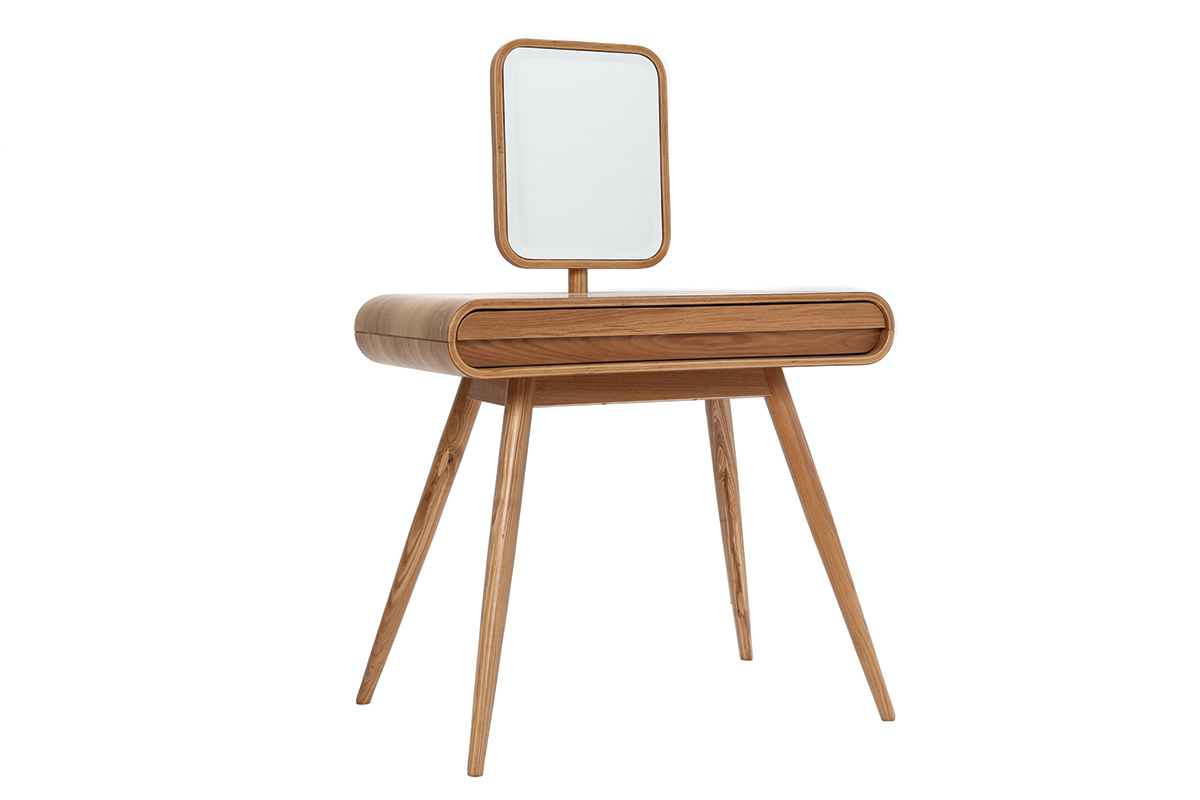 Coiffeuse design frne avec miroir BJORG
