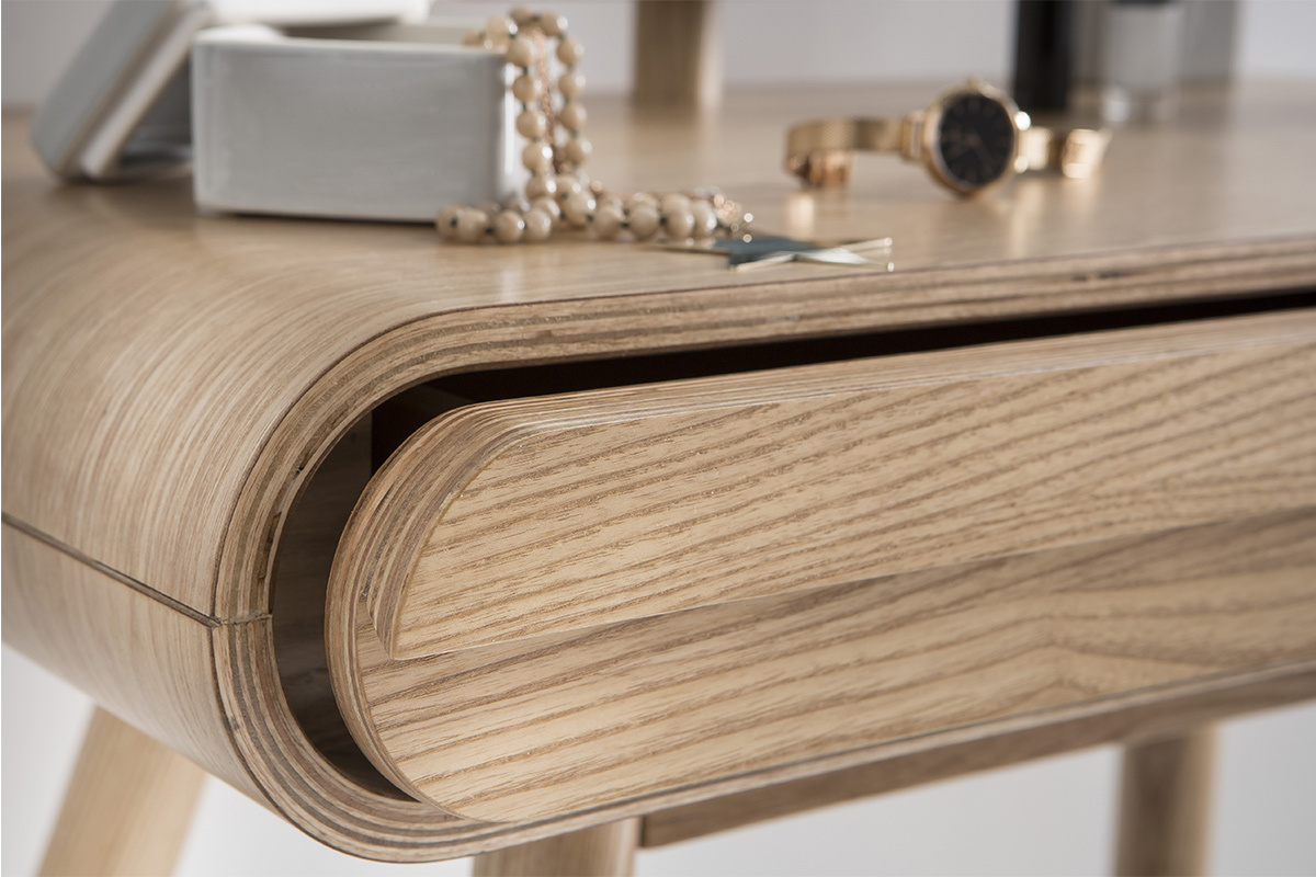 Coiffeuse design frne avec miroir BJORG