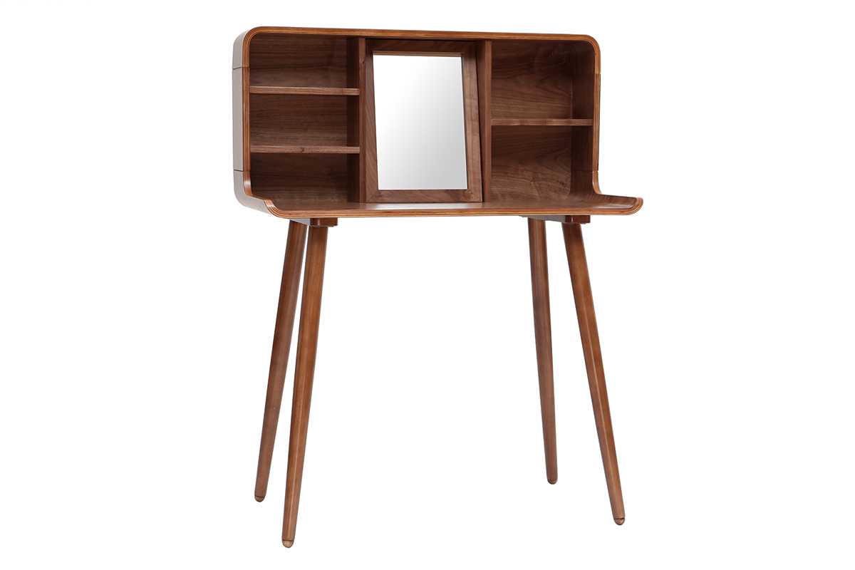 Coiffeuse vintage bois noyer HALLEN