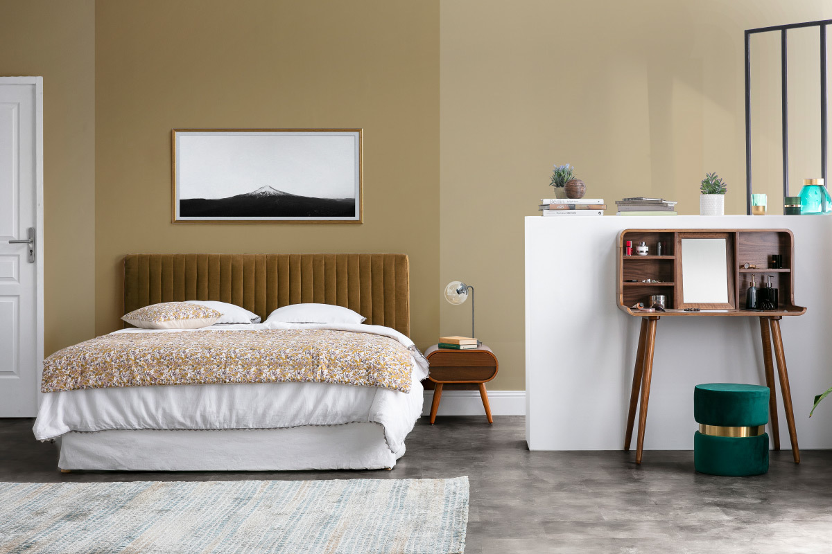 Coiffeuse vintage bois noyer HALLEN