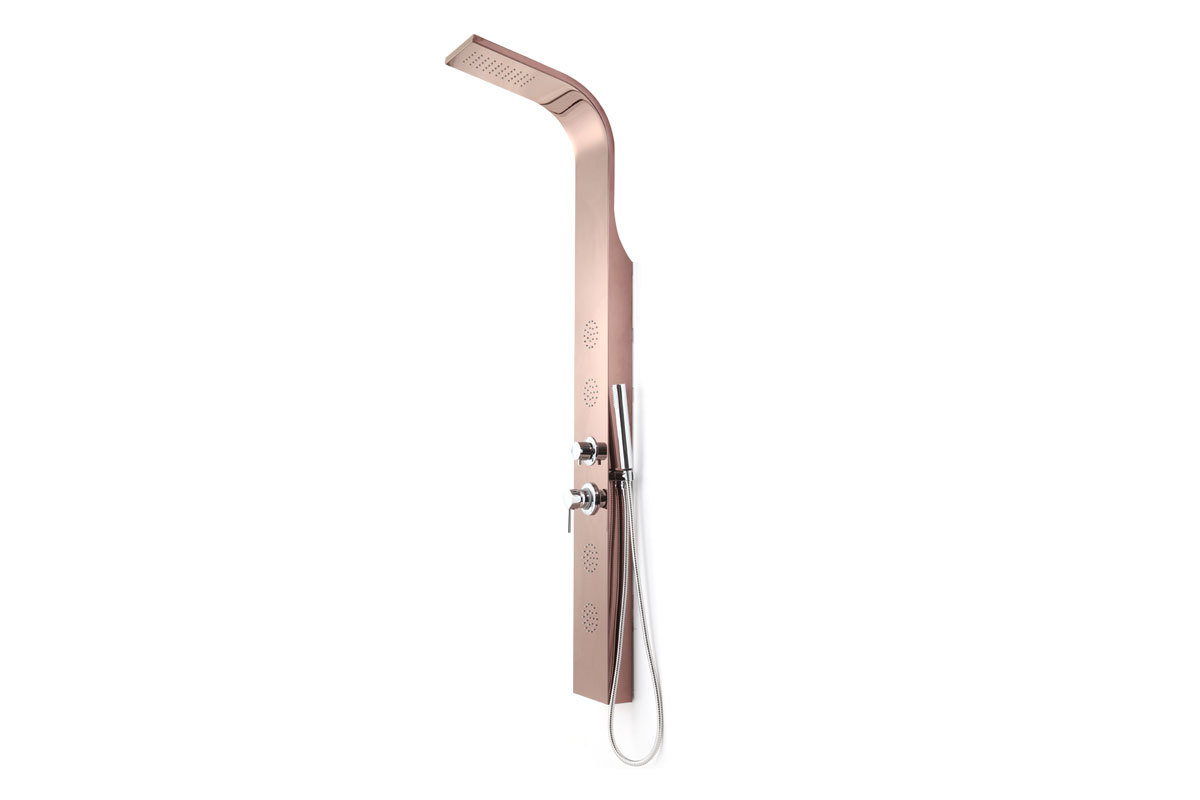 Colonne de douche hydromassante rose cuivr� SAVANNAH
