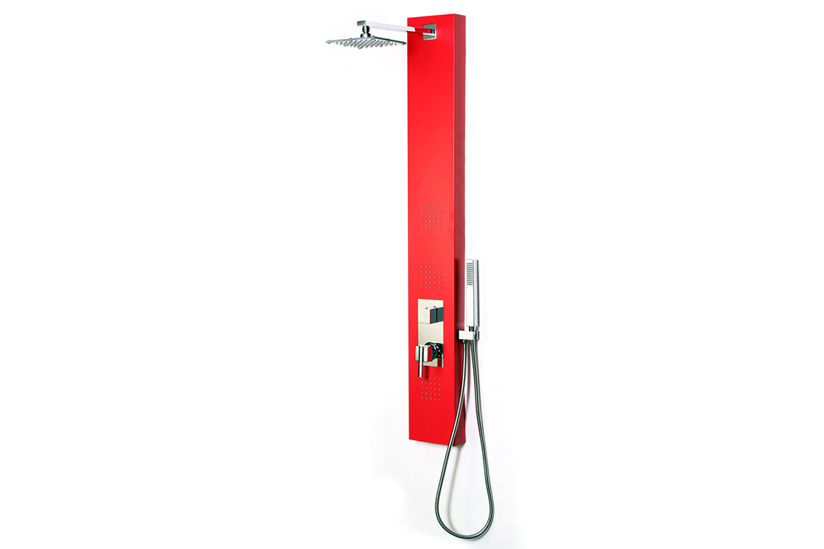 Colonne de douche hydromassante rouge TRENDY