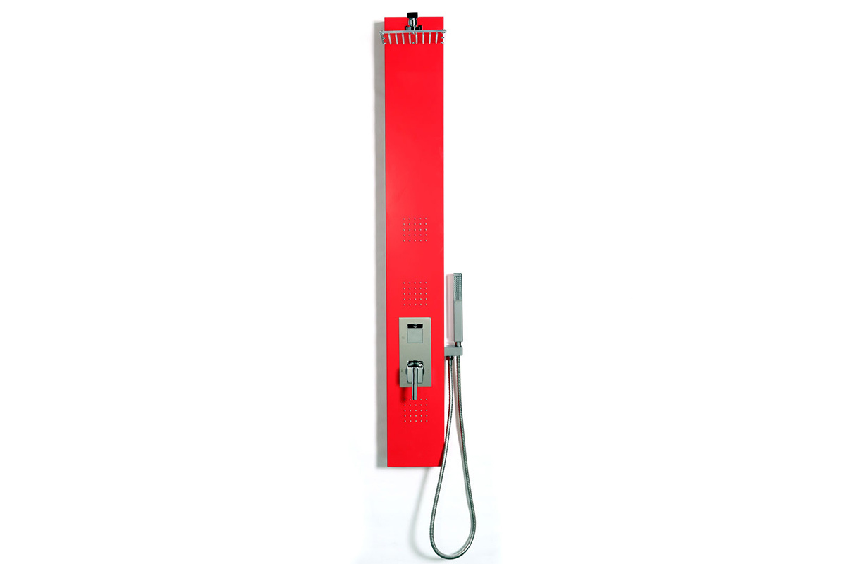 Colonne de douche hydromassante rouge TRENDY