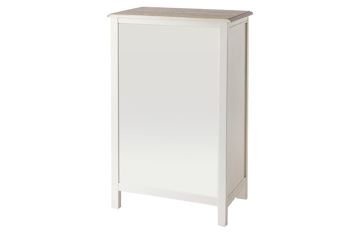 Commode baroque bois blanc cass� 5 tiroirs GUSTAVE