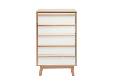 Commode chiffonnier - semainier scandinave 5 tiroirs L60 cm HELIA