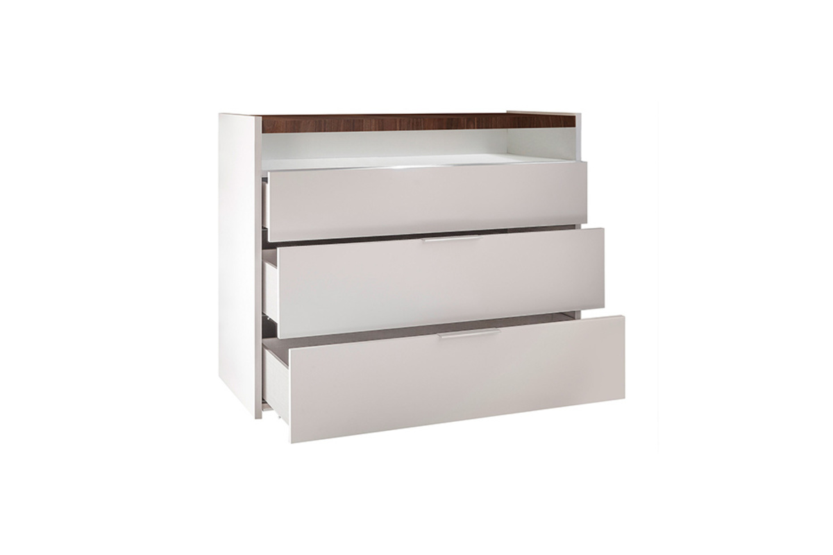 Commode design blanche 3 tiroirs L110 cm VERDI