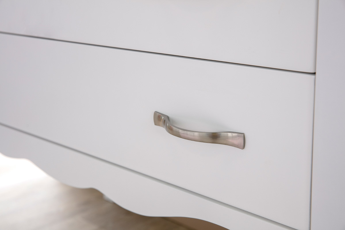 Commode design laqu�e blanc 2 tiroirs MARGOT