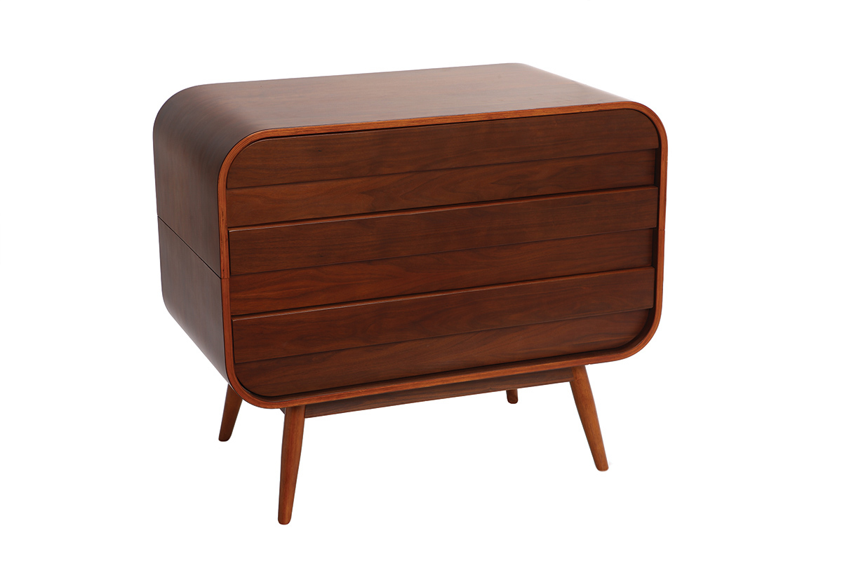 Commode design noyer 3 tiroirs BJORG