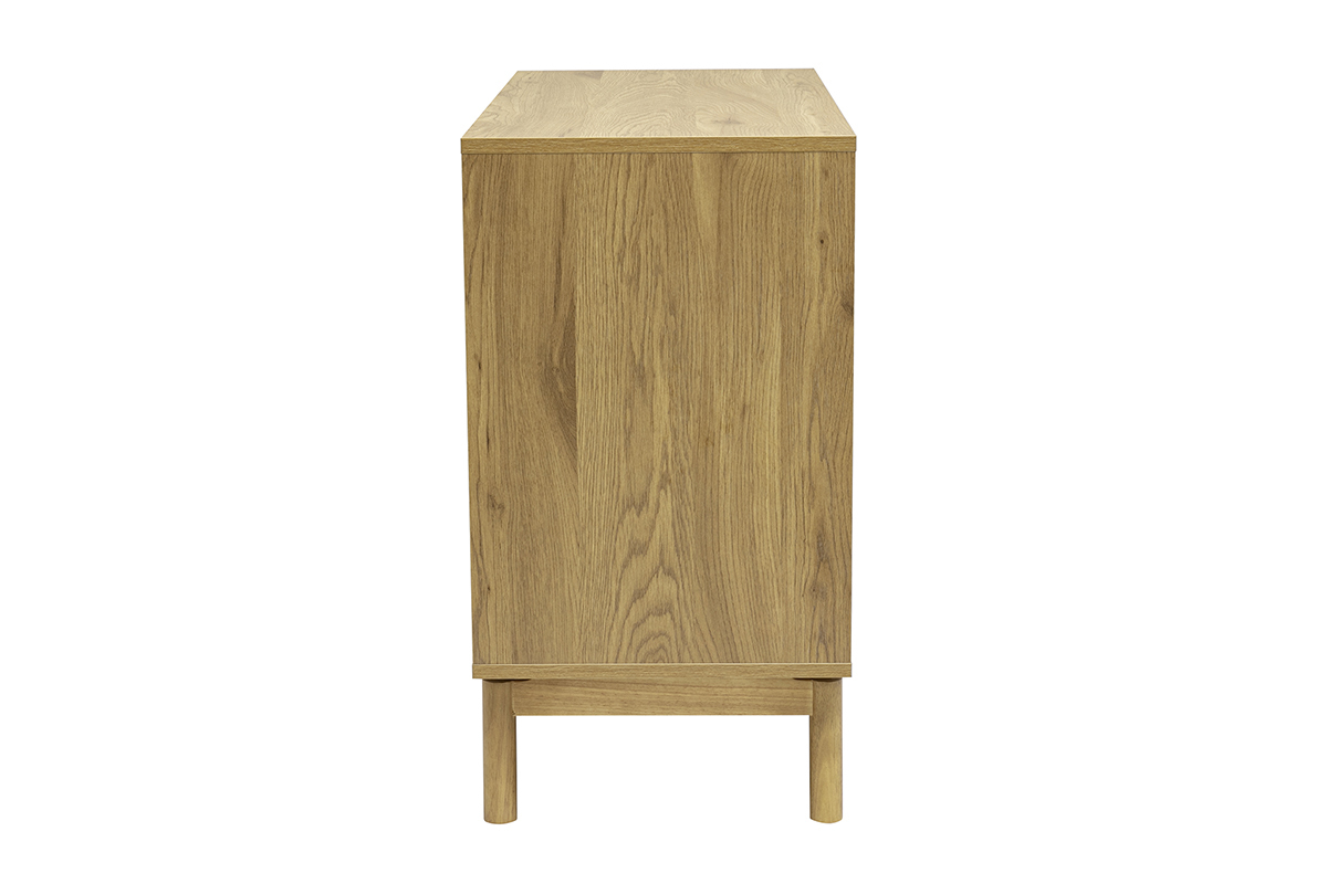Commode finition bois ch�ne 3 tiroirs L90 cm YSEULT