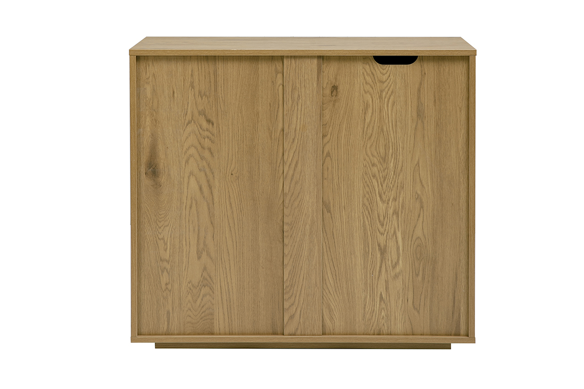 Commode finition bois clair ch�ne 3 tiroirs L90 cm LOTHAIRE