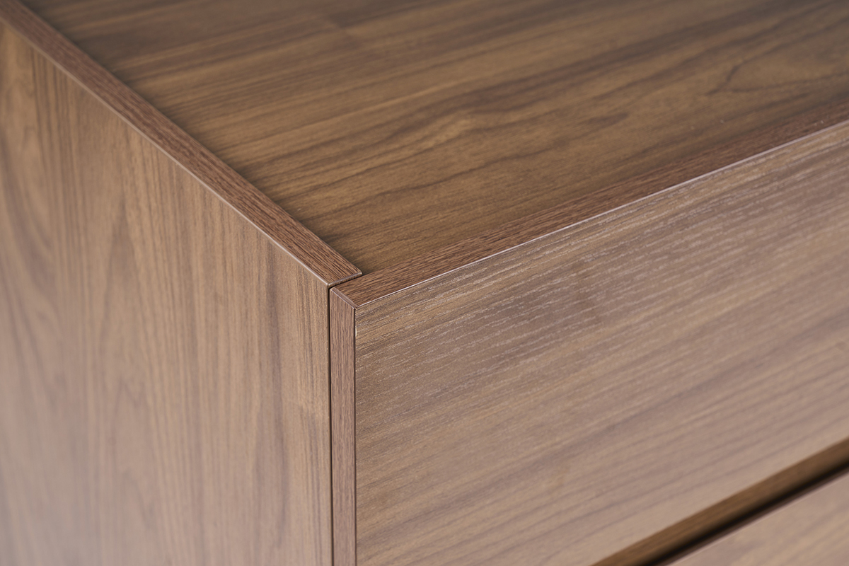 Commode finition bois fonc� noyer 3 tiroirs L80 cm SANAA