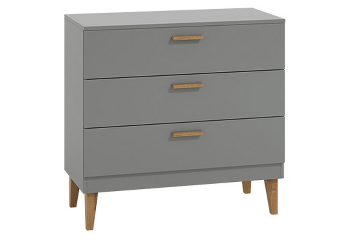 Commode grise 3 tiroirs L90 cm ELIAS