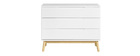 Commode scandinave blanc et bois 3 tiroirs FELIX