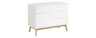 Commode scandinave blanc et bois 3 tiroirs FELIX