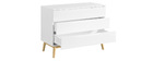 Commode scandinave blanc et bois 3 tiroirs FELIX