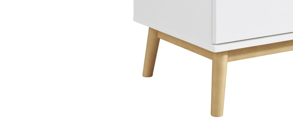 Commode scandinave blanc et bois 3 tiroirs FELIX