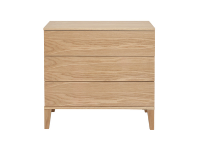 Commode scandinave en bois clair chêne 3 tiroirs L80 cm FREDDY