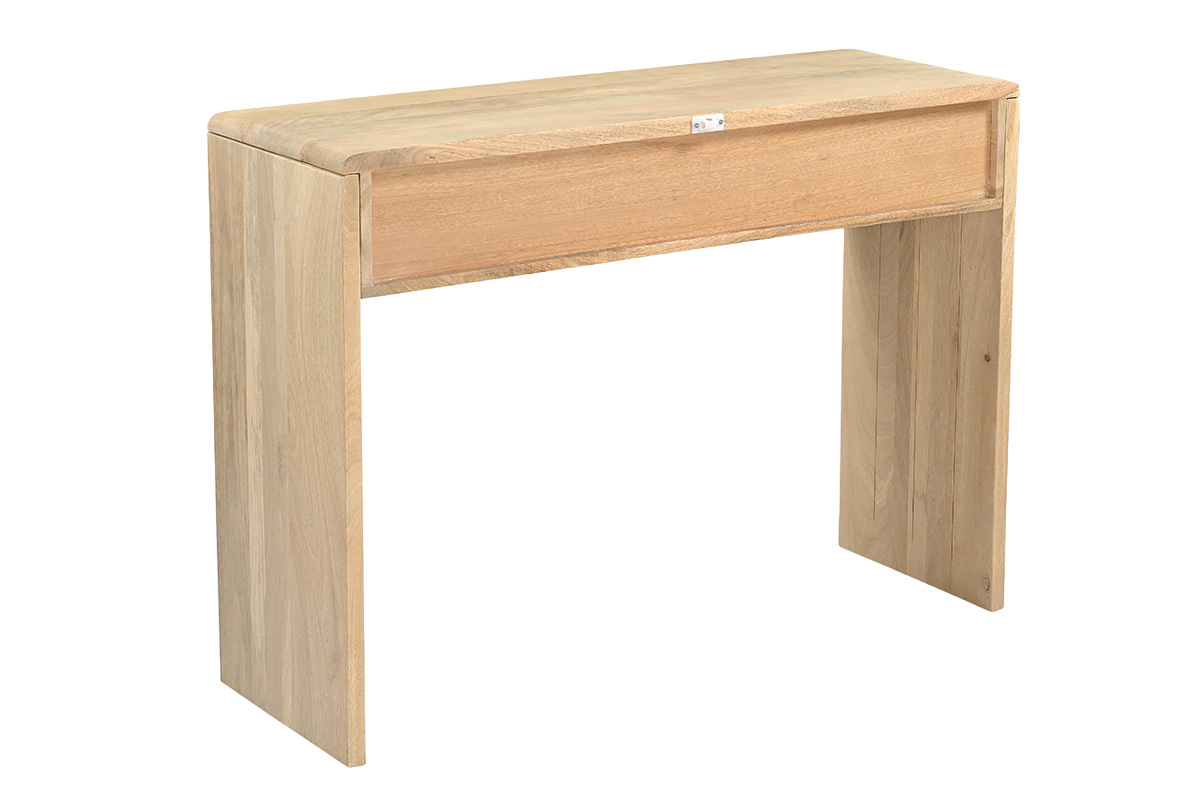 Console avec rangements en bois clair manguier massif L105 cm LATIKA