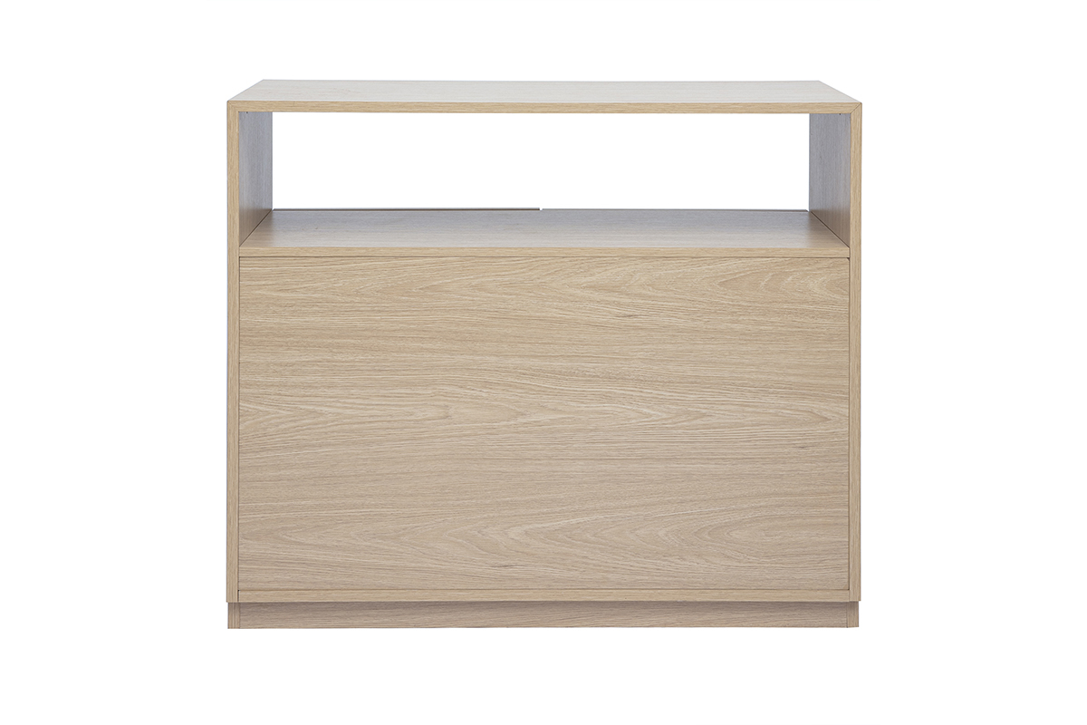 Console avec tiroirs finition bois clair ch�ne L100 cm RUBINA