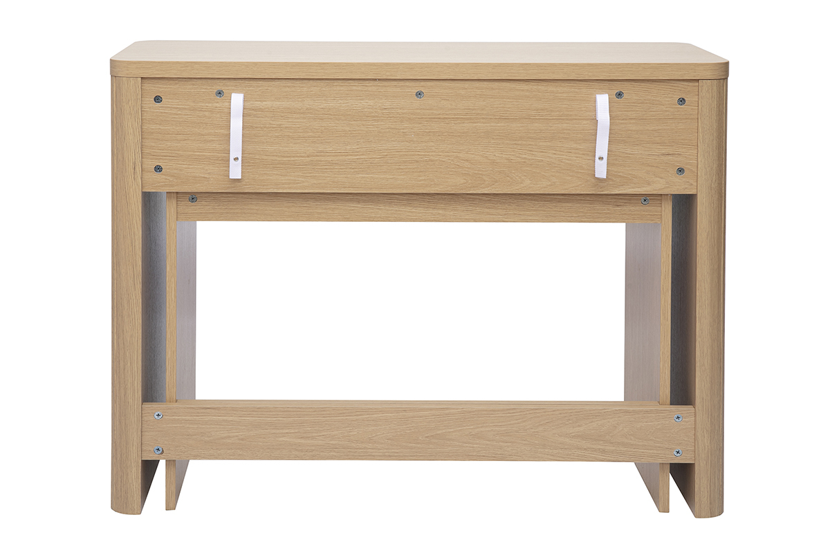 Console bureau d'appoint avec tiroirs finition bois clair ch�ne L110 cm ENOLA