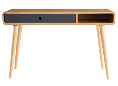 Console-bureau scandinave ch&ecirc;ne clair et gris L120 cm COPENHAGUE