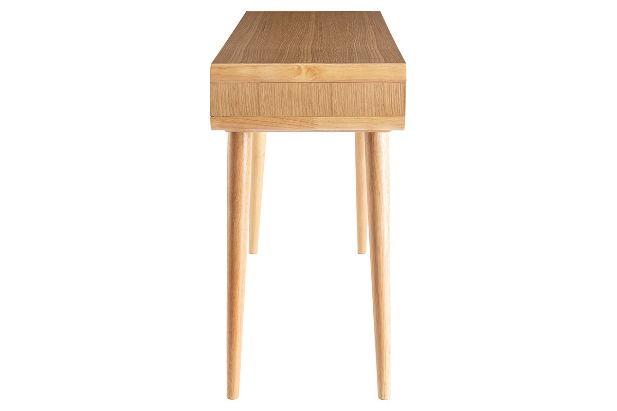 Console-bureau scandinave gris et bois chne 1 tiroir L120 cm COPENHAGUE