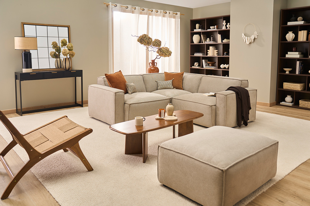 Console design avec rangements 3 tiroirs noire et m�tal L115 cm AVIDAN