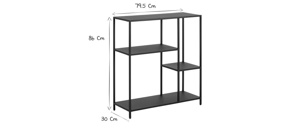 Console design en m�tal noir L80 cm PODIUM