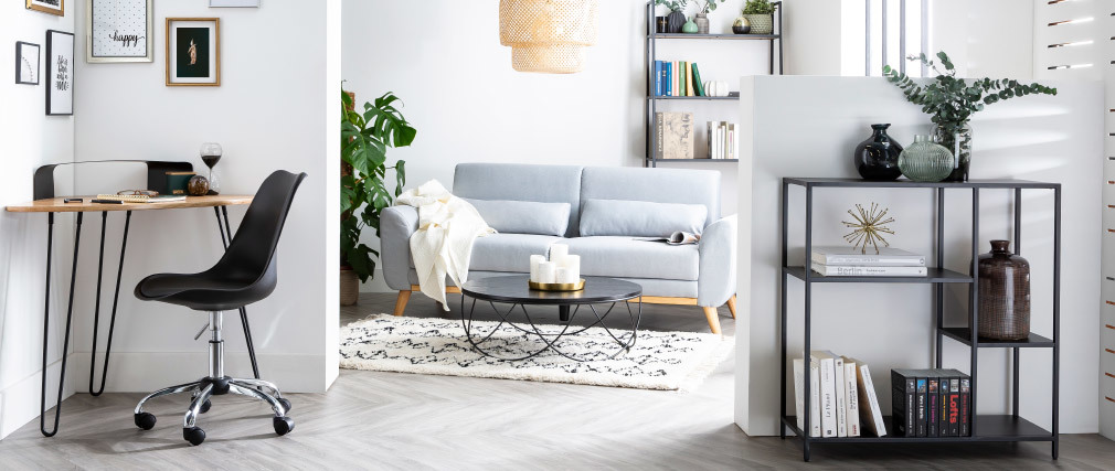 Console design en m�tal noir L80 cm PODIUM