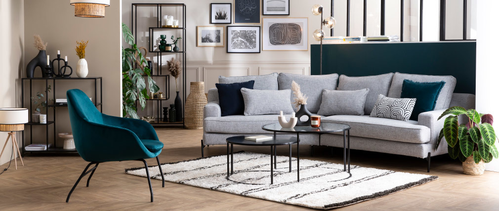 Console design en m�tal noir L80 cm PODIUM