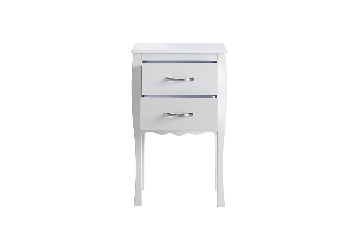 Console design laqu�e blanc 2 tiroirs MARGOT