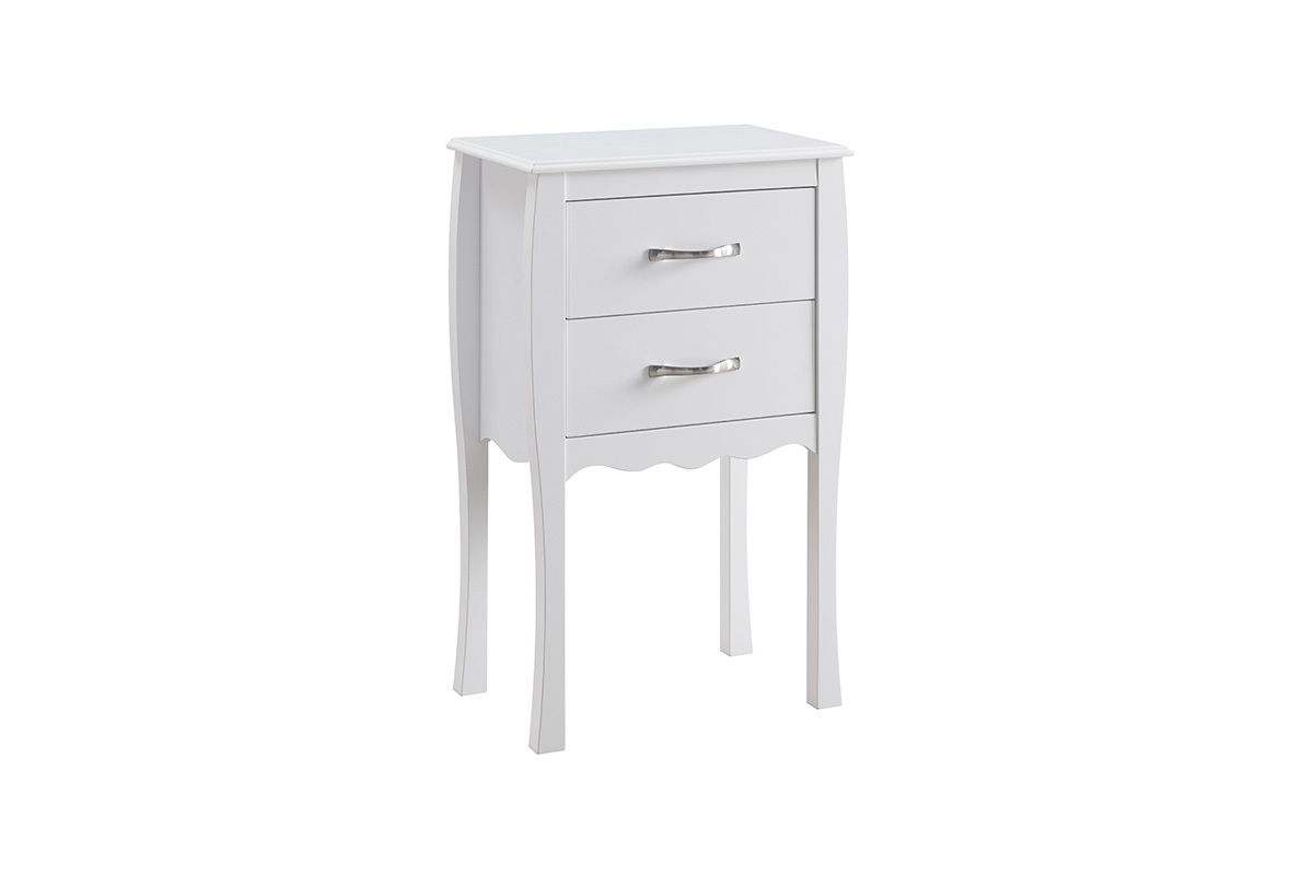 Console design laqu�e blanc 2 tiroirs MARGOT
