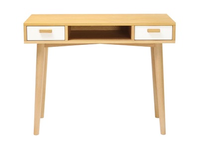 Console design scandinave blanche et ch&ecirc;ne HELIA